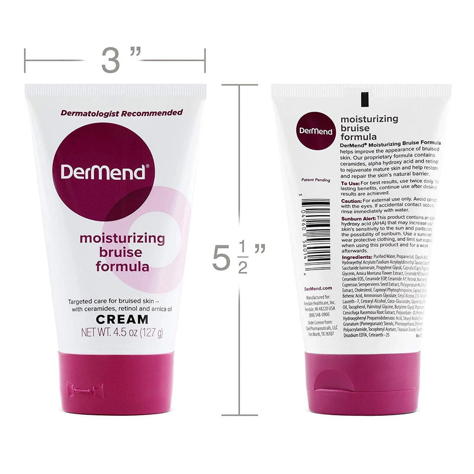 DerMend Bruise Formula – 4.5 oz | Moisturizing Arnica Cream for Mature Skin & Bruise Recovery