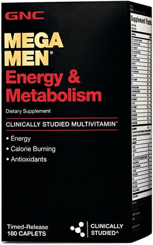 GNC Mega Men Energy & Metabolism Multivitamin – Supports Energy, Focus & Calorie Burning | 180 Tablets