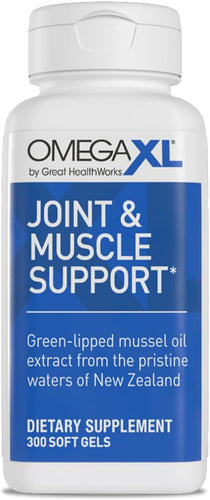 OmegaXL Joint & Muscle Support – 300 Softgels | Extra Strength Green-Lipped Mussel Oil | Natural Omega-3 Anti-Inflammatory Supplement for Joint Pain & Mobility