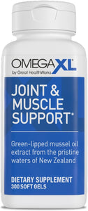 OmegaXL Joint & Muscle Support – 300 Softgels | Extra Strength Green-Lipped Mussel Oil | Natural Omega-3 Anti-Inflammatory Supplement for Joint Pain & Mobility
