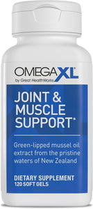 OmegaXL Joint & Muscle Support – 120 Softgels | Natural Inflammation Relief with Green-Lipped Mussel Oil | Drug-Free, High-Potency Omega-3 Supplement