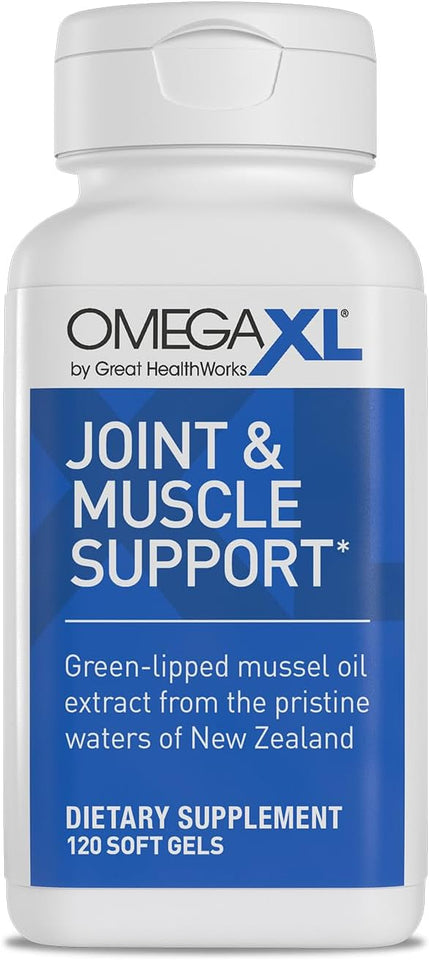 OmegaXL Joint & Muscle Support – 120 Softgels | Natural Inflammation Relief with Green-Lipped Mussel Oil | Drug-Free, High-Potency Omega-3 Supplement
