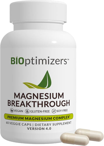 BIOptimizers Magnesium Breakthrough – 7 Forms of Magnesium for Sleep, Stress Relief & Brain Support – 60 Capsules