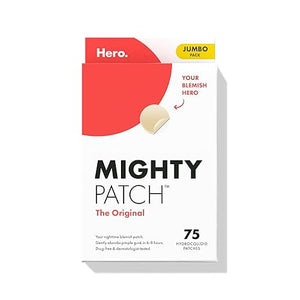 Hero Cosmetics Mighty Patch Original – 75 Count | Hydrocolloid Acne Pimple Patches for Face & Overnight Spot Treatment
