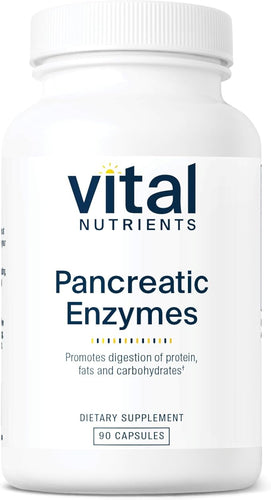 Vital Nutrients Pancreatic Enzymes 1000mg | Full-Strength Digestive Enzyme Supplement with Protease, Amylase & Lipase | Gut Health Support | 90 Capsules