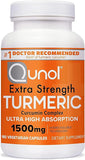Qunol Turmeric Curcumin 1500mg – Extra Strength Ultra High Absorption Joint Support Supplement | Powerful Anti-Inflammatory & Antioxidant Formula – 180 Capsules (2-Month Supply)