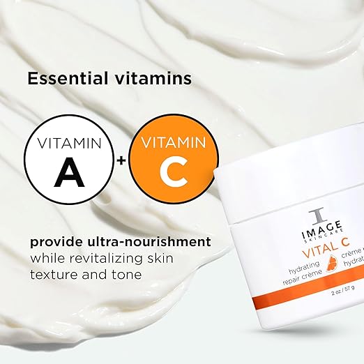 IMAGE Skincare VITAL C Hydrating Repair Crème – Night Cream Moisturizer with Hyaluronic Acid for Dry & Sensitive Skin