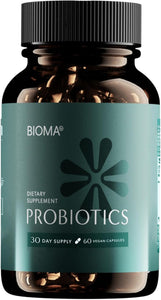 BIOMA Probiotics for Digestive Health – Gut Support for Men & Women with XOS Prebiotics, Tributyrin & Bifidobacterium – Vegan, Gluten-Free, 60 Capsules