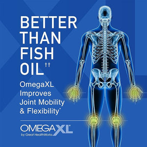 OmegaXL Joint & Muscle Support – 120 Softgels | Natural Inflammation Relief with Green-Lipped Mussel Oil | Drug-Free, High-Potency Omega-3 Supplement