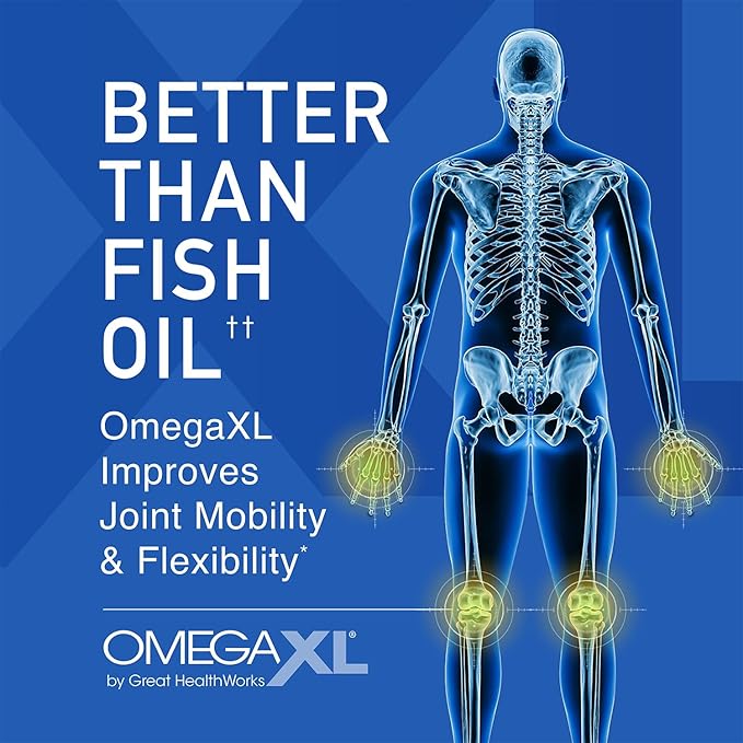 OmegaXL Joint & Muscle Support – 120 Softgels | Natural Inflammation Relief with Green-Lipped Mussel Oil | Drug-Free, High-Potency Omega-3 Supplement
