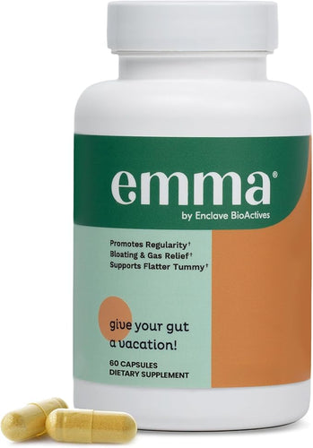 Emma Gut Health Supplement – Doctor-Endorsed Formula for Gut Repair & Bloating Relief with Magnesium, Berberine, Vitamin D & Quercetin – 60 Capsules