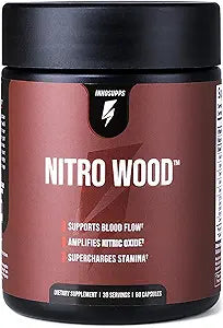 InnoSupps Nitro Wood – Nitric Oxide Booster for Healthy Blood Flow & Circulation | Heart Health & Immune Support Supplement – 60 Vegetarian Capsules