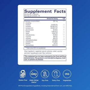 Pure Encapsulations Digestive Enzymes Ultra – Supports Protein, Carb, Fiber & Dairy Digestion – Vegetarian Digestive Supplement – 90 Capsules