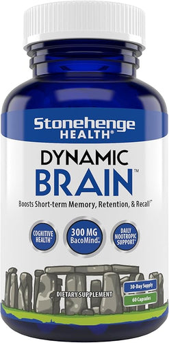 Stonehenge Health Dynamic Brain Supplement – New BacoMind Formula for Memory, Focus & Cognitive Support | 40 Nootropic Ingredients with Choline, Phosphatidylserine & Huperzine A