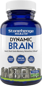 Stonehenge Health Dynamic Brain Supplement – New BacoMind Formula for Memory, Focus & Cognitive Support | 40 Nootropic Ingredients with Choline, Phosphatidylserine & Huperzine A