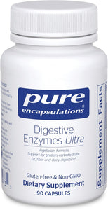 Pure Encapsulations Digestive Enzymes Ultra – Supports Protein, Carb, Fiber & Dairy Digestion – Vegetarian Digestive Supplement – 90 Capsules