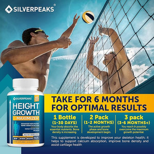 Growth Capsules to Grow Taller – Natural Height Growth Maximizer for Adults, Teens & Kids | Calcium & Herbal Formula for Bone Strength | USA Made, Hormone-Free Supplement