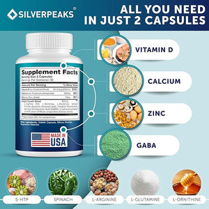 Growth Capsules to Grow Taller – Natural Height Growth Maximizer for Adults, Teens & Kids | Calcium & Herbal Formula for Bone Strength | USA Made, Hormone-Free Supplement