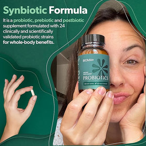 BIOMA Probiotics for Digestive Health – Gut Support for Men & Women with XOS Prebiotics, Tributyrin & Bifidobacterium – Vegan, Gluten-Free, 60 Capsules