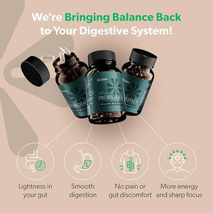 BIOMA Probiotics for Digestive Health – Gut Support for Men & Women with XOS Prebiotics, Tributyrin & Bifidobacterium – Vegan, Gluten-Free, 60 Capsules