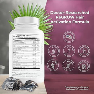 ReGrow Hair Activation Formula by PureHealth Research – Hair Growth Vitamins with Biotin & Saw Palmetto | Natural Hair Loss Treatment for Thicker, Fuller Hair – For Women & Men