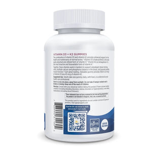 Nordic Naturals Vitamin D3 + K2 Gummies – Bone, Heart & Immune Support | 1000 IU Vitamin D3 with Vitamin K2 | Great Taste, Non-GMO, 60 Gummies