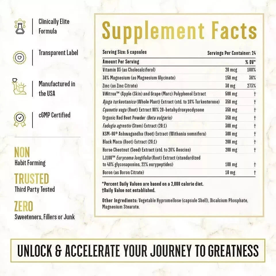 King Maker 13-in-1 Anabolic Supplement for Men – Muscle Growth, Strength & Performance Booster | Natural Testosterone Support – 120 Capsules | Same Day Shipping